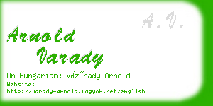 arnold varady business card